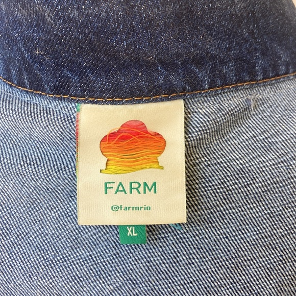 FARM Rio Colorful Crochet Denim Jacket - Picture 7 of 8